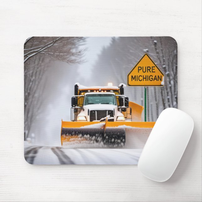 Tapis De Souris Michigan Winter Snowplow (Avec souris)
