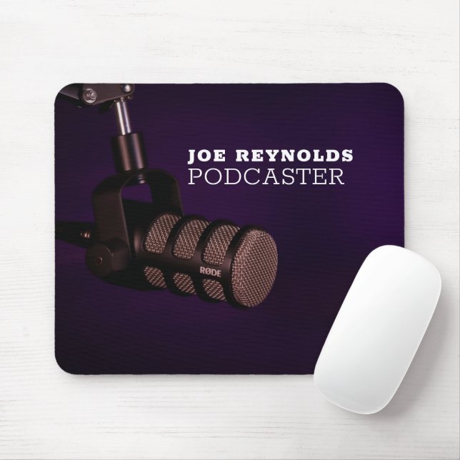 Tapis De Souris Microphone élégant, Podcaster, Podcast (Avec souris)