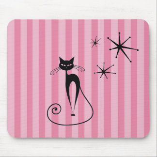 Tapis De Souris Mid-Century Atomic Black Cat Mousepad