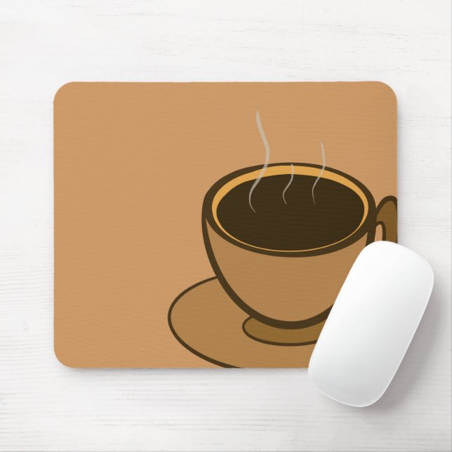 Tapis De Souris Mid Century Moderne Brown Cosy Coffee Cup (Avec souris)