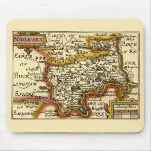 Tapis De Souris Middlesex Middle Sex Comté Angleterre Old Atlas Ca
