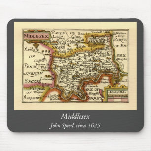 Tapis De Souris Middlesex Middle Sex Comté Angleterre Old Atlas Ca