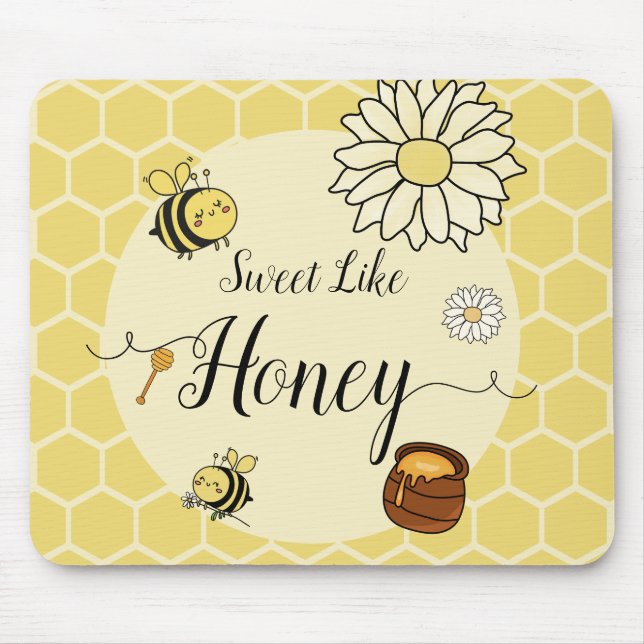 Tapis de souris Miel Doux Petite Abeille Mignonne (Devant)