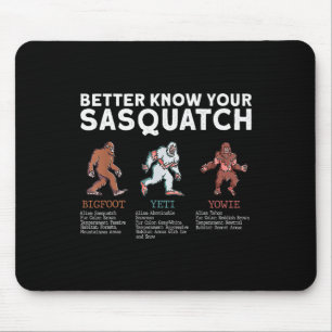 Tapis De Souris Mieux connaître votre Sasquatch Bigfoot Yeti Yowie