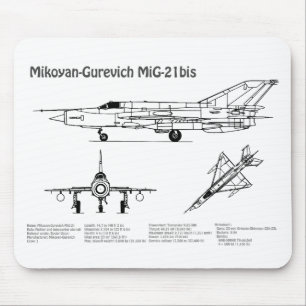 Tapis De Souris MiG-21 bis - Plan directeur de l'avion BD