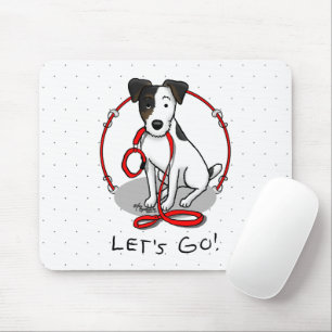 Tapis De Souris Mignon Allons-y ! Jack Russell Terrier (tri-couleu