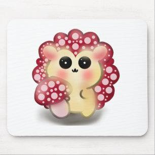 Tapis De Souris Mignon Art de Champignon Rouge Kawaii Hérisson
