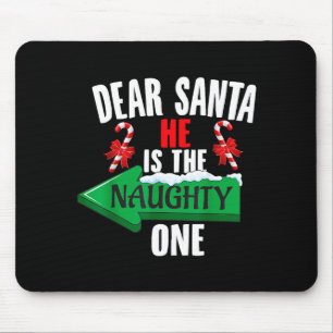 Tapis De Souris Mignon Cher Père Noël Elle Est La Vilain Couple Ch