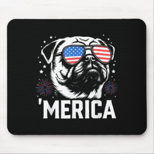 Tapis De Souris Mignon chien pug patriotique Amérique 4 juillet dr