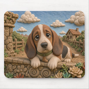 Tapis De Souris Mignon chiot Basset Hound, bébé chien