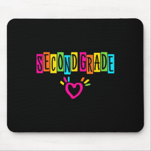 Tapis De Souris Mignon cœur de deuxième année Premier jour d'école