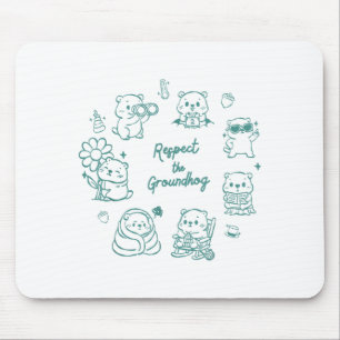 Tapis De Souris Mignon Drôle Équipe Jour De La Marmotte Enseignant