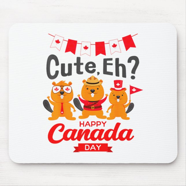 Tapis De Souris Mignon Eh Joyeux Journéedrapeau Canada Groundhogs  (Devant)
