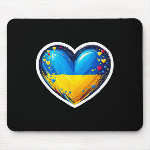 Tapis De Souris Mignon fan ukrainien Bynner Drapeau ukrainien Cœur
