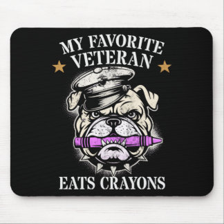 Tapis De Souris Mignon Favori Vétéran Mange Crayons Équipe Militai
