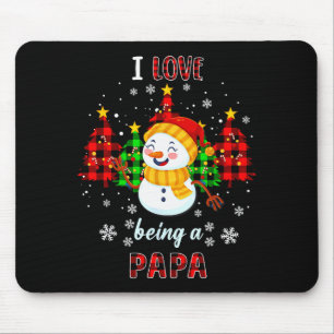 Tapis De Souris Mignon J'adore être un Papa Bonhomme de Neige Noël