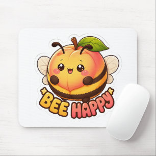 Tapis De Souris Mignon Kawaii Abeille Pêche Heureux Drôle de Jeu d