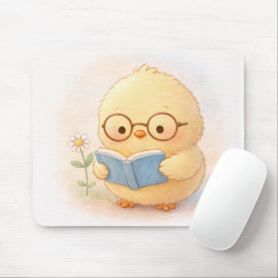 Tapis de souris mignon lisant Alma Chick Cute