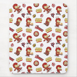 Tapis De Souris Mignon motif sans couture de Iron Man Chibi - Supe