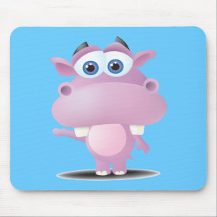 Tapis De Souris mignon petit hippopotame triste