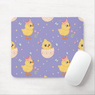 Tapis De Souris Mignon poussin de Pâques avec motif transparent à