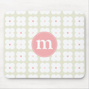 Tapis De Souris Mignon rose-clair et gris moderne personnalisé