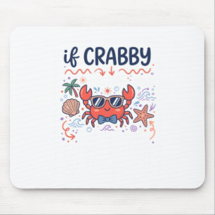 Tapis De Souris Mignon si crabe de plage grincheux avec lunettes d