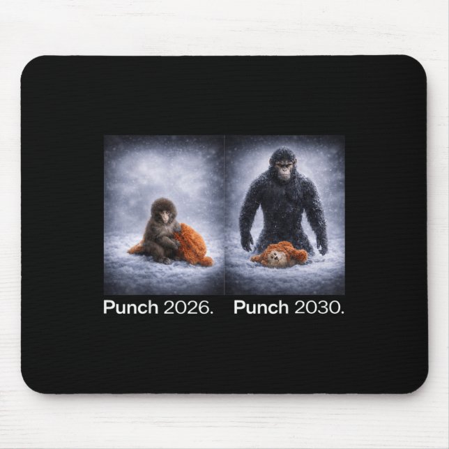 Tapis De Souris Mignon singe coup de poing mème conception d'anima (Devant)