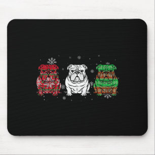 Tapis De Souris Mignon Trois Noël Bouledogue Anglais Pour Femmes H