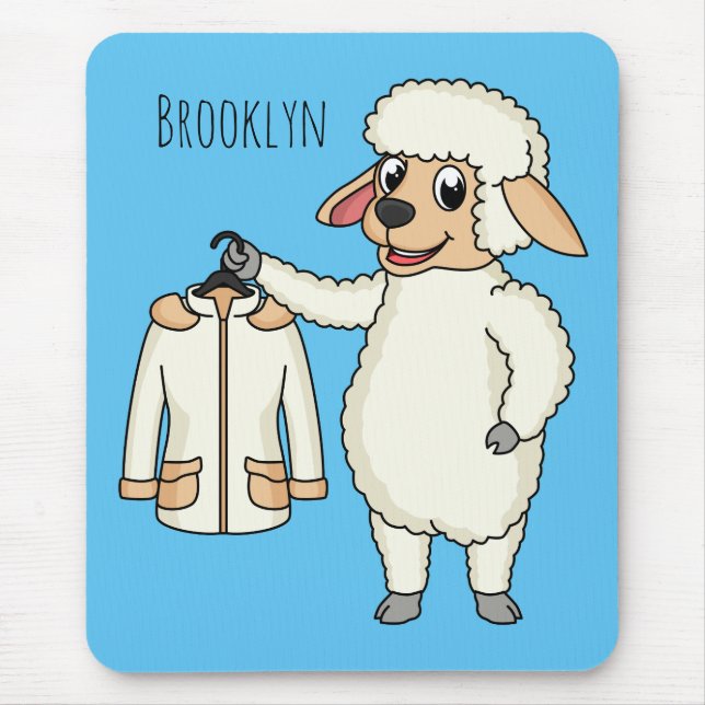 Tapis De Souris Mignonne brebis avec blouson (Devant)