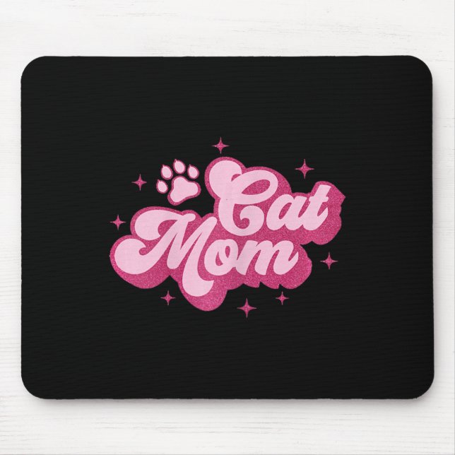 Tapis De Souris Mignonne chat Mam Chat Mama Kitty Kitten Chat Mama (Devant)