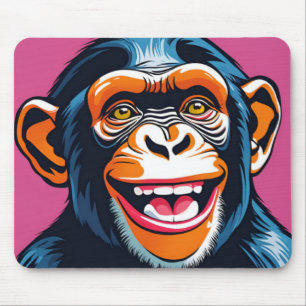 Tapis De Souris Mignonne Chimpanzée rit