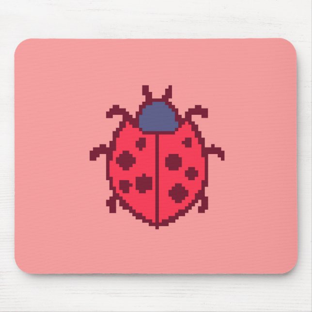 Tapis De Souris Mignonne coccinelle pixelisée insecte  (Devant)