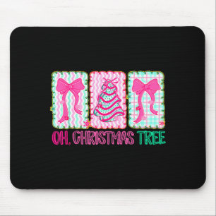 Tapis De Souris Mignonne Coquette Oh Sapin de Noël Gâteau Nœud C'e