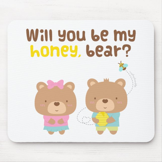 Tapis De Souris Mignonne déclaration d'amour pun Être mon ours en  (Devant)