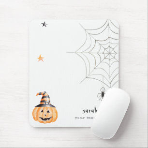Tapis De Souris Mignonne Éffrayante Halloween Citrouille Spider We
