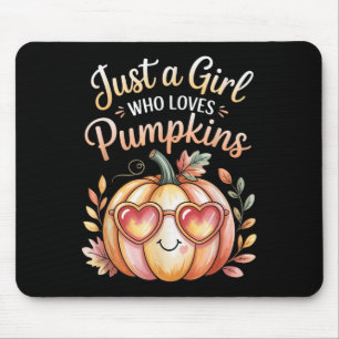 Tapis De Souris Mignonne juste une fille qui aime les citrouilles