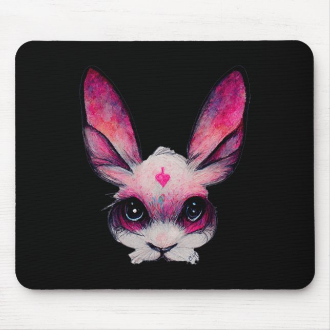 Tapis De Souris Mignonne Lapin Lapin Animal Avec Couleurs - Une Fi (Devant)