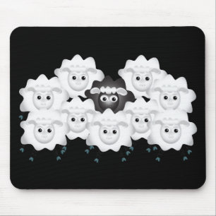 Tapis De Souris Mignonne mouton noir de la famille