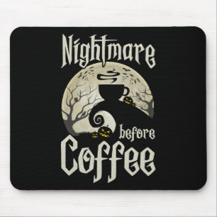 Tapis De Souris Mignonne nuit effrayante avant café Halloween Fun