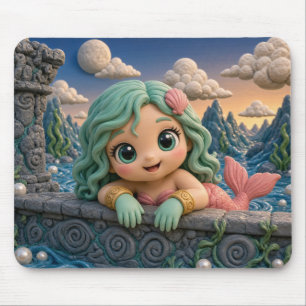 Tapis De Souris Mignonne sirène bébé, mythique