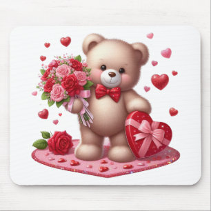 Tapis De Souris Mignonne Valentine's Day Teddy Bear