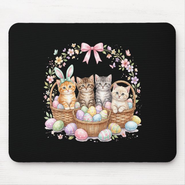 Tapis De Souris Mignons chatons de Pâques dans des paniers Chat Pâ (Devant)