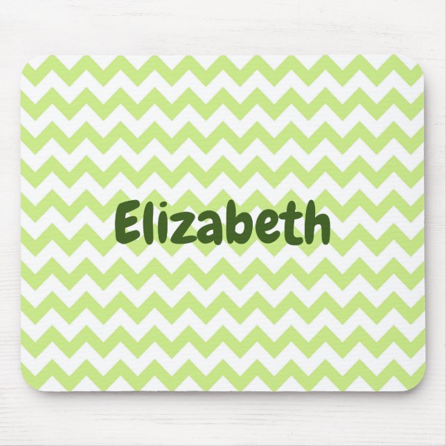 Tapis De Souris Mignons chevron vert et blanc (Devant)