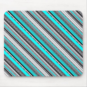 Tapis De Souris Mignons motifs aztèques gris aqua