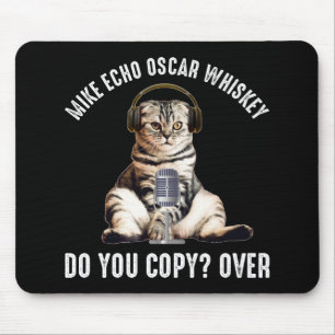 Tapis De Souris Mike Echo Oscar Whiskey Ham Radio Cat