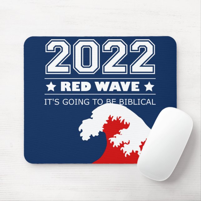 Tapis De Souris Milieu biblique 2022 Vague Rouge (Avec souris)