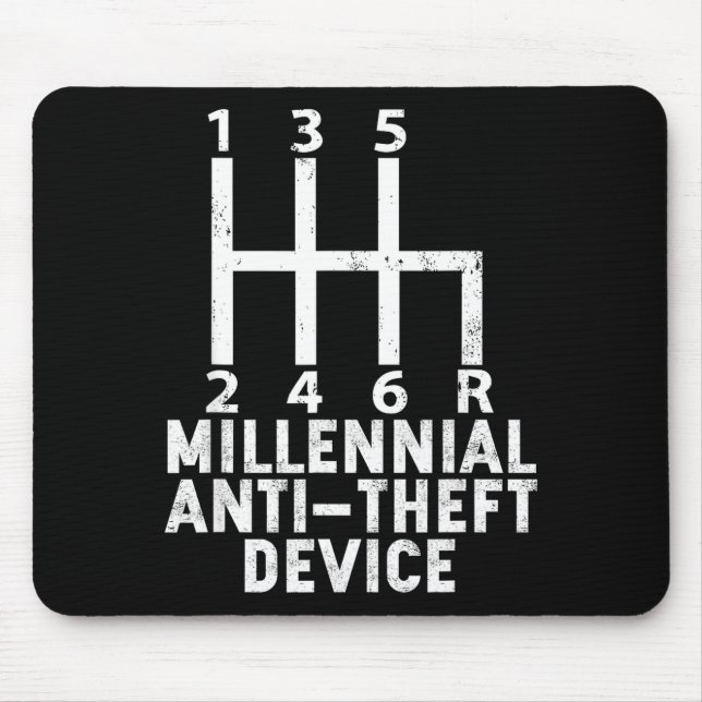 Tapis De Souris Millennial Anti Theft Device _ Funny Stick Shift  (Devant)