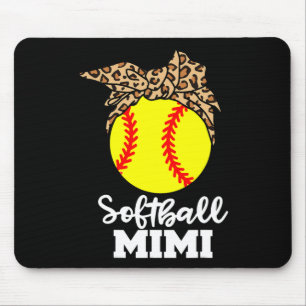 Tapis De Souris Mimi de softball drôle léopard Mimi