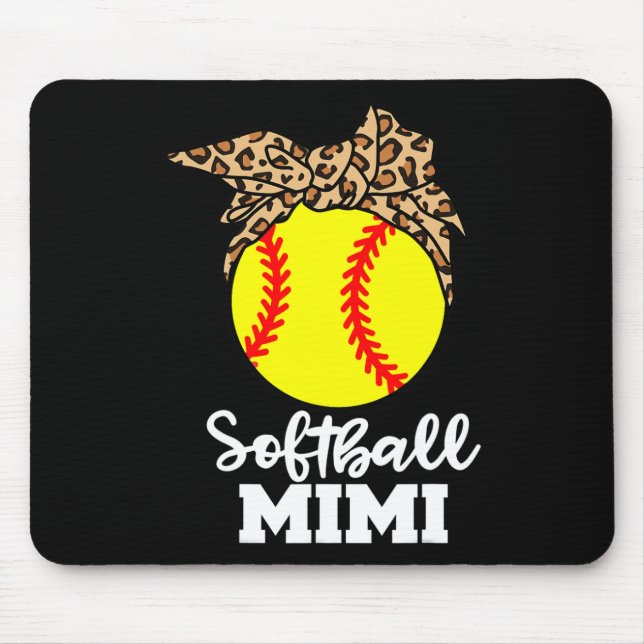 Tapis De Souris Mimi de softball drôle léopard Mimi  (Devant)